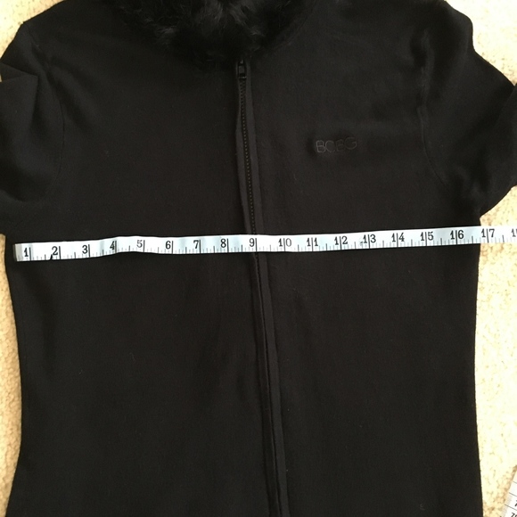 BCBG Rabbit Fur Trimmed Zip Jack, Womens M - Picture 8 of 8